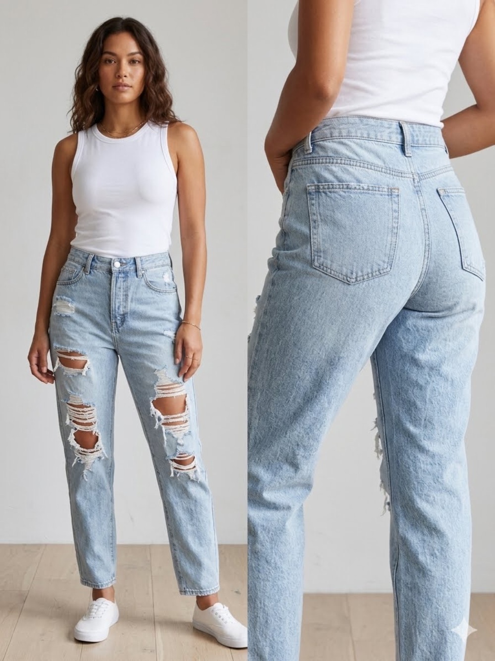 Light Blue Distressed Women’s Jeans